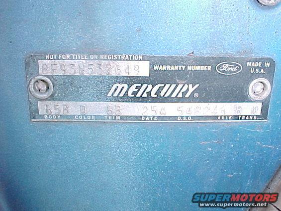 1999c.jpg Here is the original door data tag. It was not removed during the restoration. I threatened the painter with bodily harm if it was damaged or oversprayed!!! 