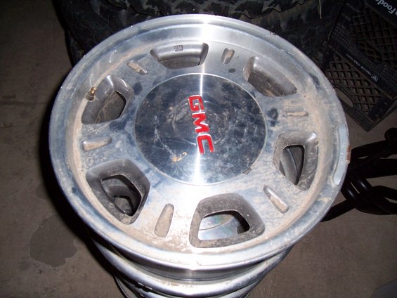 GMC wheel with red lettering