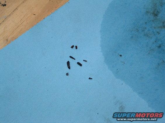 Small black debris on blue cloth