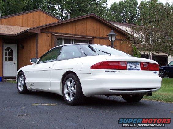 White 1993 Ford Probe GT rear view with a GT badge on the trunk