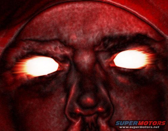 Red demonic face with glowing eyes and "SUPERMOTORS" watermark