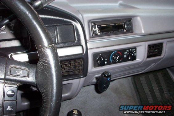 1995 Ford Bronco interior dashboard with Pioneer radio and climate controls
