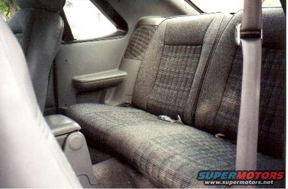 Interior rear seats of a 1989 Ford Mustang GT