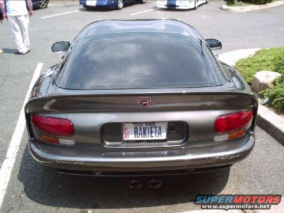 Dodge Viper rear with 'RAKIETA' license plate and dual exhaust tips
