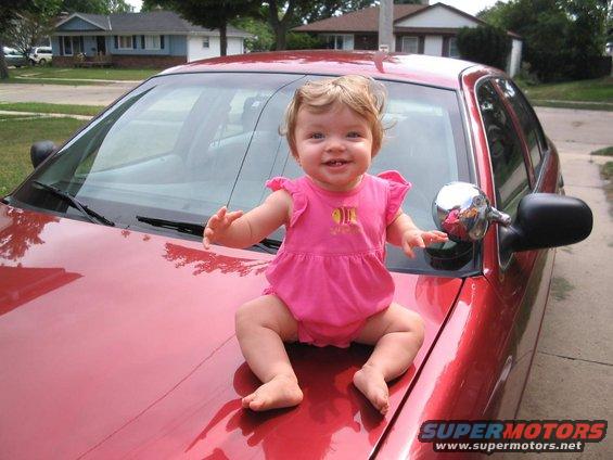 A cute babe on my car!