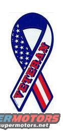Veteran ribbon sticker with American flag design