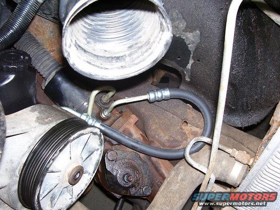 High pressure hose routing.