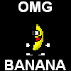 1986 Ford Bronco - A pixelated banana character with text that reads OMG BANANA.