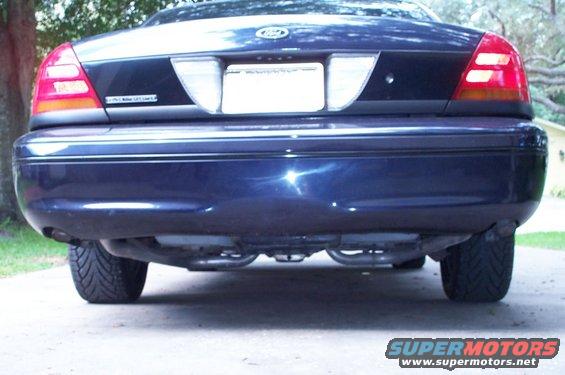 Rear view of a 1998 Ford Crown Victoria with dual exhaust