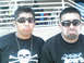 1999 Yamaha WARRIOR - Two men pose for a photo, making funny faces while wearing sunglasses. Text from a website is visible in the lower portion of the image.