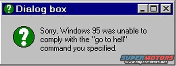 Windows 95 dialog box showing an error message