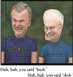 1999 Ford Crown Victoria - Caricatures of two men with exaggerated features, one in an AC/DC shirt, the other in a Metallica shirt.