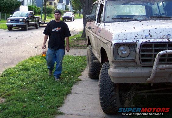 1979 Ford Bronco front view, covered in mud