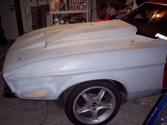 side view of new front fenders