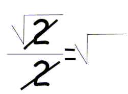 math equation showing sqrt(2)/2 = sqrt(1/2)