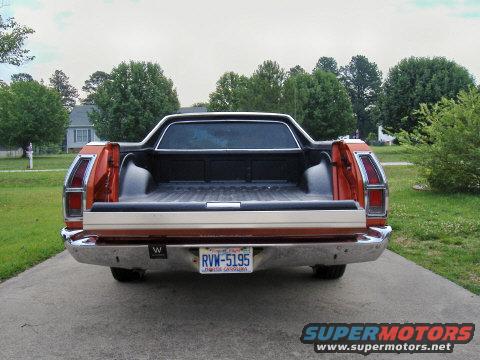 Rear view of a 1979 Ford Ranchero pickup truck parked on a driveway