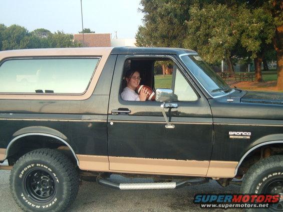 My girlfriend sitting in my truck