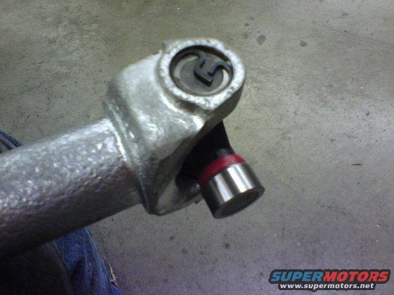 each u-joint endcap should be deep enough to allow the clip to be inserted into the groove like this.  (note: this particular u-joint is the 2-4900BF for the rear axel end of the driveshaft.)