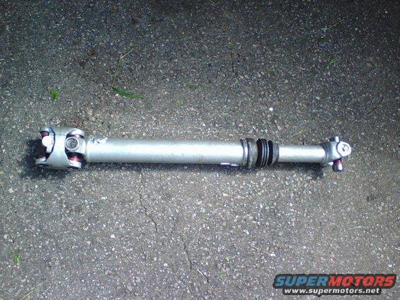 here is the driveshaft with new paint and u-joints (x3)