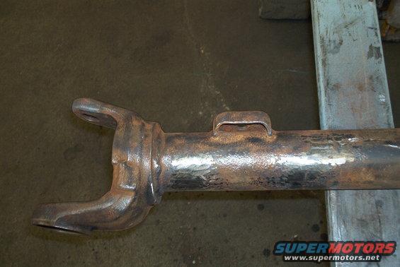 Rusted driveshaft yoke with a U-joint flange