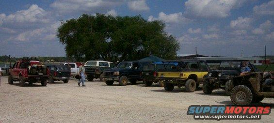 Some of the 4x4 rigs parked at the event