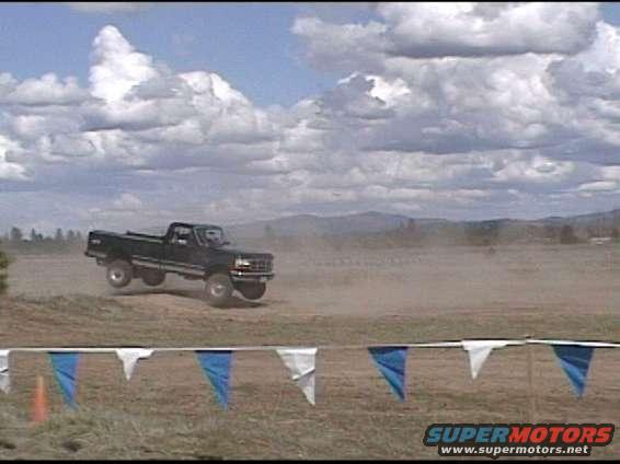Catching a little air in the F-350! It felt higher than it was.