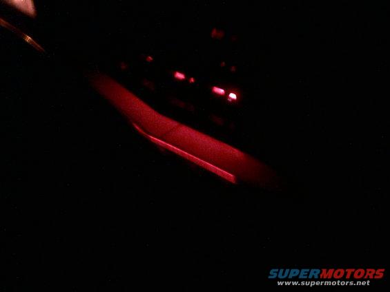 Interior dashboard with red ambient lighting