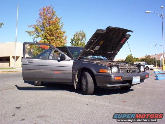 Gray 1986 Honda Accord with hood and driver door open