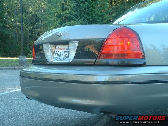 2000 Ford Crown Victoria rear bumper and taillights, Washington license plate 894-VBX