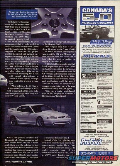 White 1993 Ford Mustang Cobra R, side view, hood scoop, rear spoiler