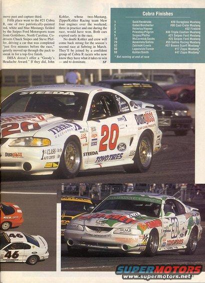 1995 Ford Mustang race car with number 20, front 3/4 view