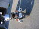 2006 Suzuki SV1000S - A motorcycle is parked on a paved surface, casting a long shadow in the sunlight.