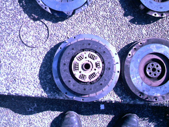 Clutch assembly and flywheel parts on gravel