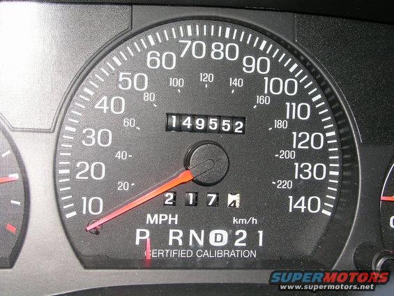 Dashboard gauges showing 149,552 miles and 217 km/h