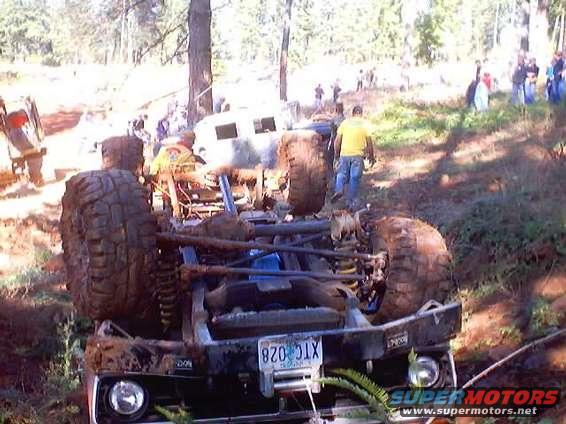 Went into a hole a little too off camber and rolled over.

4x4 Wars October 2002.
