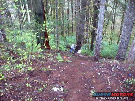 Roger stays down there making sure it's all cleaned up before he makes the difficult climb out.