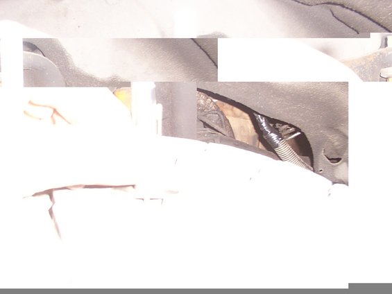 Close-up of wiring harness in a vehicle's engine bay