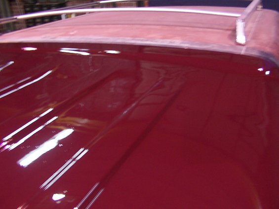 Red roof with chrome rack