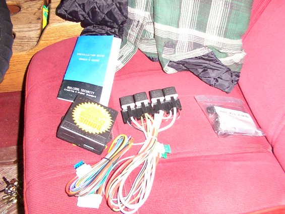 Bulldog Security installation guide, owner's manual, and remote start wiring harness with relays