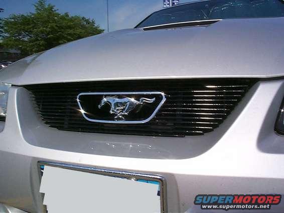 2000 Ford Mustang grille with running horse emblem and horizontal bars