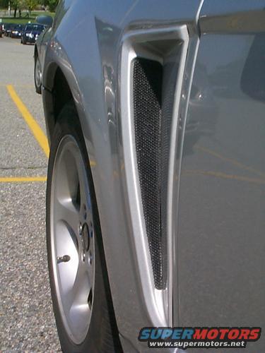 Side scoop with mesh on a 2000 Ford Mustang