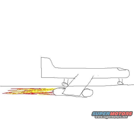drawing of an airplane with flames coming out of the engine