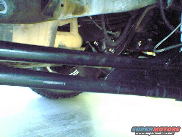 view of vehicle's frame and suspension components