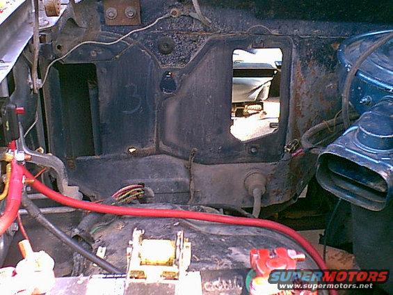 heaterhole2.jpg This is the engine side of the firewall.