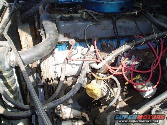 10206-029.jpg Here is a shot of the 6 cylinder motor. this is a 4.9 or 300 CI carbureted motor. the speedo shows 71000 miles. she got a lifter tick that comes and goes.