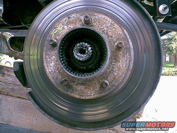 rotorhub.jpg Once all the hub parts are out your wheel will look like this. I took this side down to the spindel so i could swap the rotor out. (nice crack huh? what about those groves? this was the way i got Jezebel.