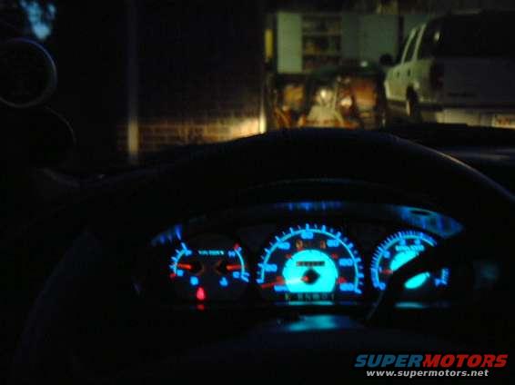 Gauges installed in car.