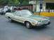 1973 Ford Ranchero - Green 1973 Ford Ranchero pickup truck with woodgrain trim parked in front of a business.