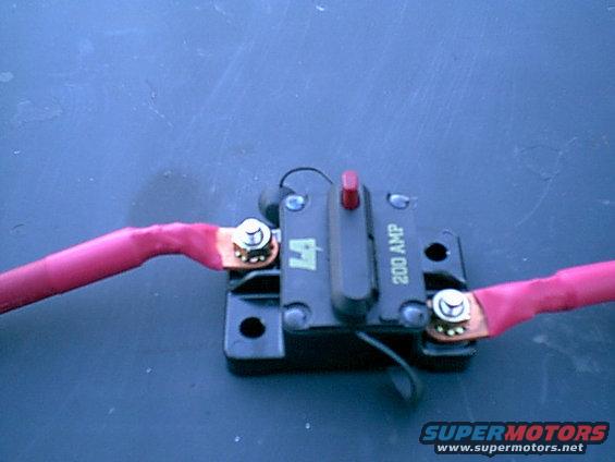 new-breaker-bronco.jpg Ok-next issue when pulling a higher amp output you need to increase the charge cables. i wouls suggest to install a fuse and or circuit breaker. this will protect in case of alt failure. i went with the circuit breaker since i will not need to carry a spare fuse that would not be able to find when and if i needed it....lol