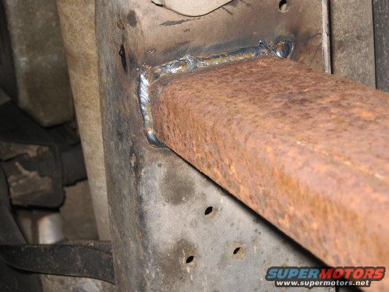 Leg weld to frame